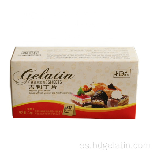 220 Bloom Halal Gelatina Pescado Gelatina Hoja